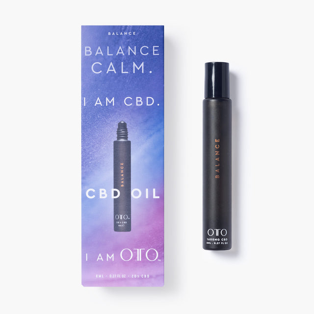 OTO Balance CBD Roll-On Bottle and Packaging